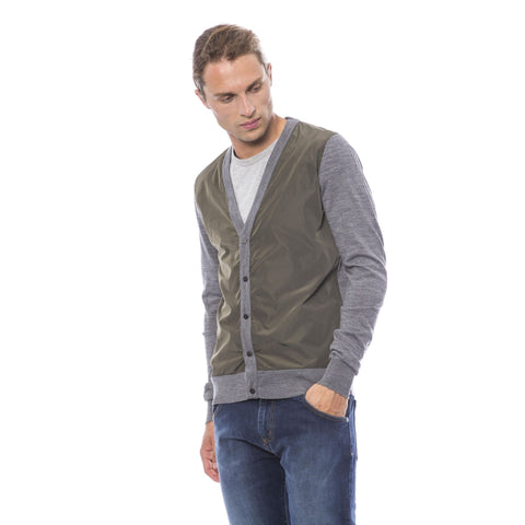 Jag Couture London New York Verri MMC00103F0003_92GRIGIO+VERDE stylish fabric with grey and green tones, textured pattern, and detailed stitching.
