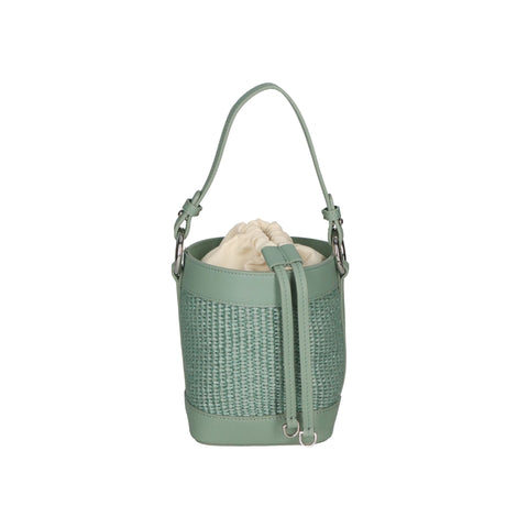 Jag Couture London - New York Gave Lux GLX220516623FBG-331_S96 MENTA handbag in mint green with sleek design and silver hardware.