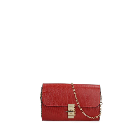 Viola Castellani VC220073423FBG-LU35 Papaya handbag by Jag Couture London-New York with textured leather and gold-tone hardware.