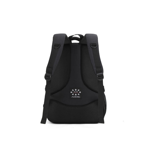 Aoking HN2071-BLACK by Jag Couture London - New York, black stylish handbag with sleek design and silver hardware, showcased on a plain background.