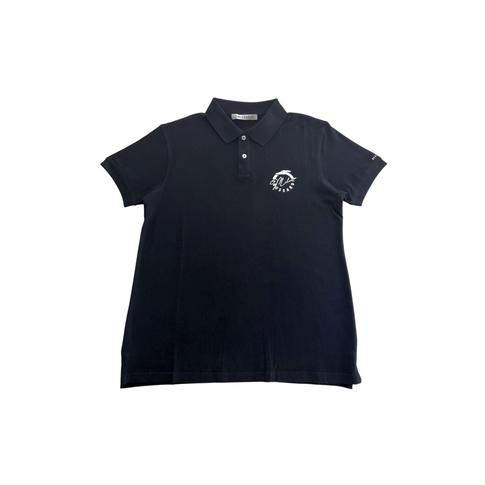 Black Trussardi beachwear TRU25MPL01 by Jag Couture London featuring stylish, lightweight fabric perfect for beachwear or summer outings.