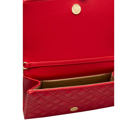 Love Moschino JC4079PP1HLA_500ROSSO handbag with red leather and gold hardware, featuring bold logo accents.