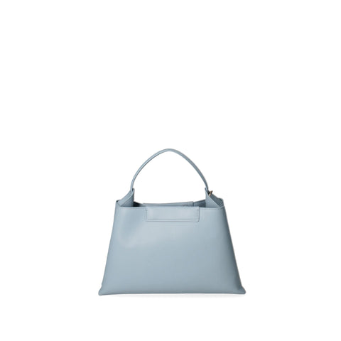 Viola Castellani VC220722723FBG-Cielo handbag by Jag Couture London-New York, showing sky blue leather with gold accents