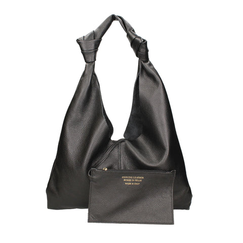 Black Viola Castellani VC220715623FBG-D28 handbag by Jag Couture London - New York with sleek leather design and silver hardware.