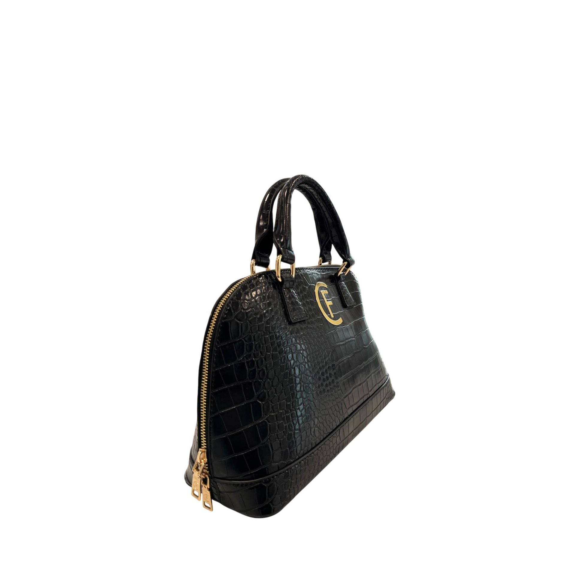 Black Cristinaeffe CF24FW023_NERO handbag by Jag Couture London - New York, featuring sleek design and structured silhouette.