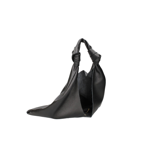 Black Viola Castellani VC220715623FBG-D28 handbag by Jag Couture London New York, showing sleek leather exterior and silver hardware.