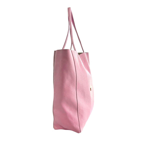 Pink Baldinini Trend IR1607 Lucca leather handbag by Jag Couture London - New York, shown with clasp and smooth finish.