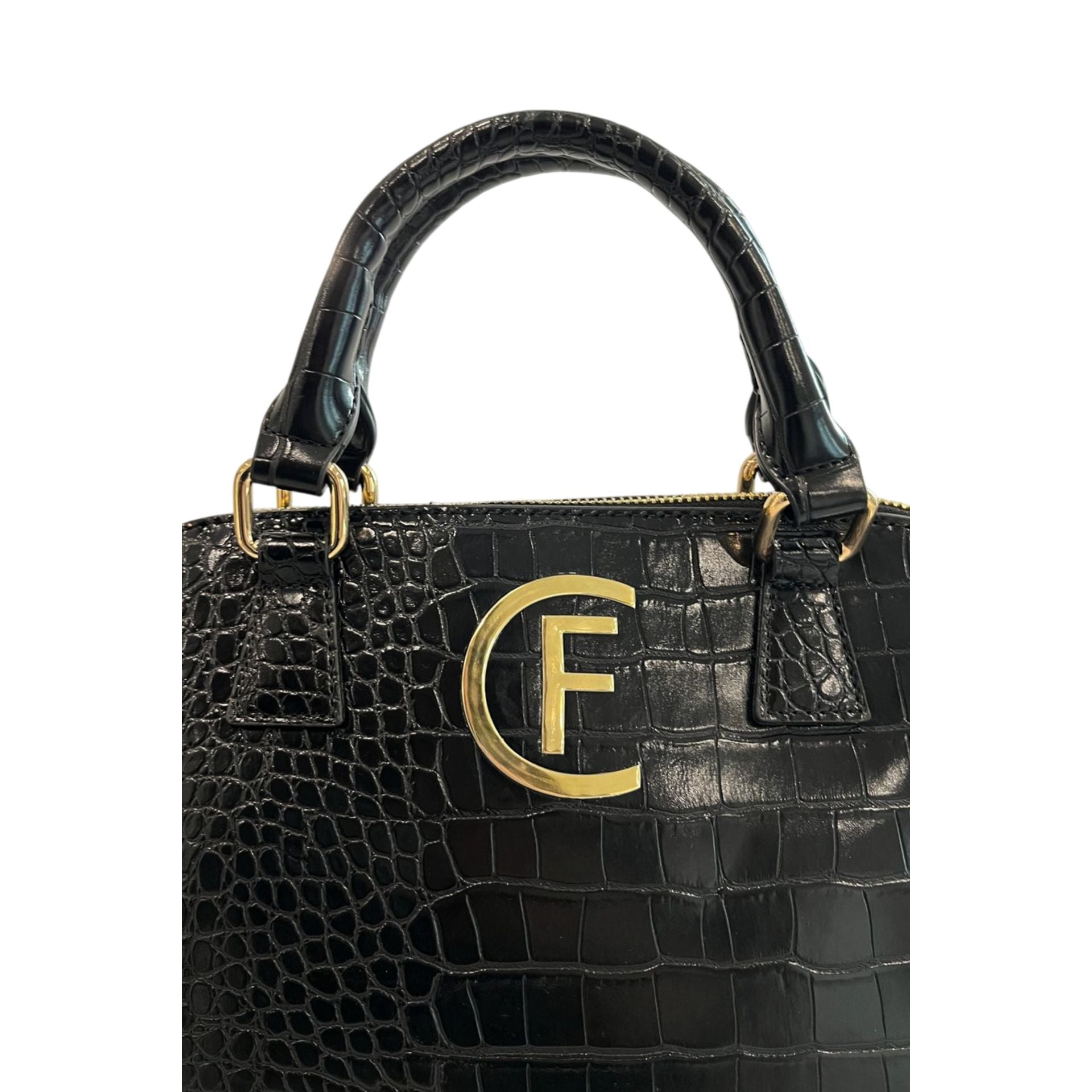 Black Cristinaeffe CF24FW023_NERO handbag by Jag Couture London - New York, featuring sleek leather and elegant design.