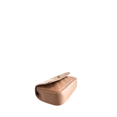 Baldinini Trend SC1418_LUCCA_Cipria luxury handbag with beige leather and gold-tone hardware, stylish design by Jag Couture London-New York