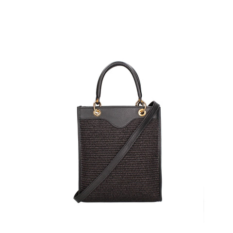 Black Roberta Rossi RR220714923FBG-12 handbag by Jag Couture London - New York, featuring sleek leather design with embossed logo.