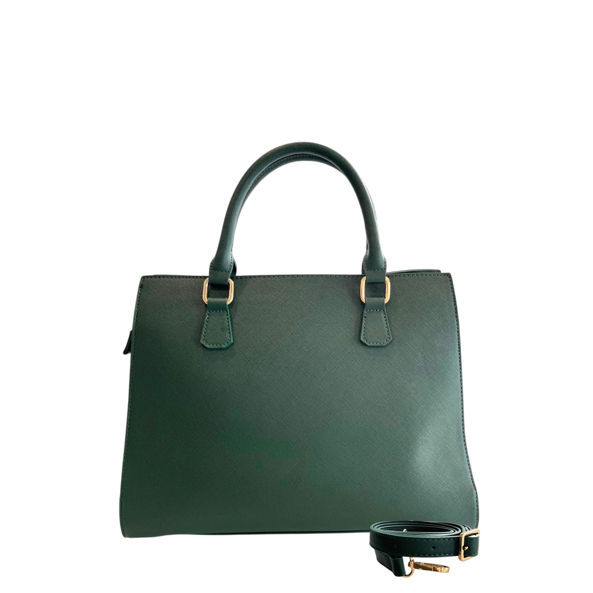 Cristinaeffe CF24FW022 Verde handbag by Jag Couture London - New York, featuring green leather and gold hardware.