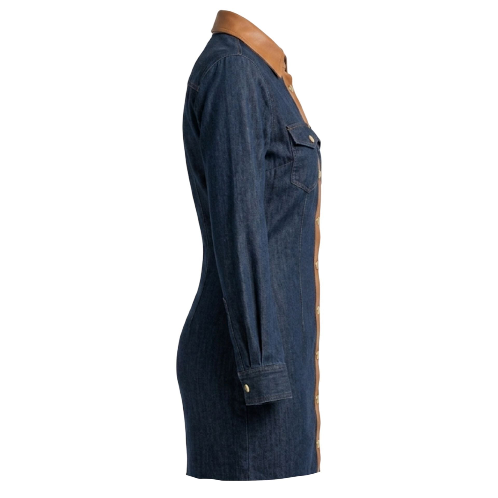 Navy blue Trussardi jeans with classic fit and detailing, displayed on a hanger against a neutral background.