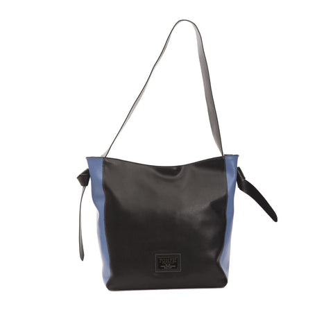 Pompei Donatella PE1091GIUDY AviNero handbag by Jag Couture London-New York, showcasing black and beige leather with gold accents.