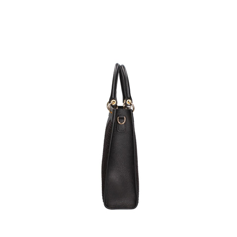 Roberta Rossi RR220714923FBG-12_NERO black handbag by Jag Couture London - New York, with sleek leather and silver hardware details.