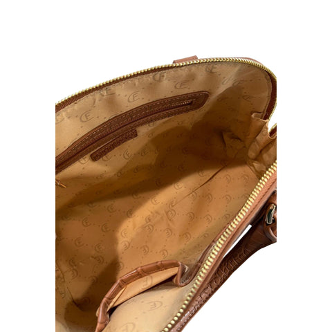 Cristinaeffe CF24FW023_CUOIO luxury leather handbag by Jag Couture London - New York, featuring sleek black leather and gold accents.