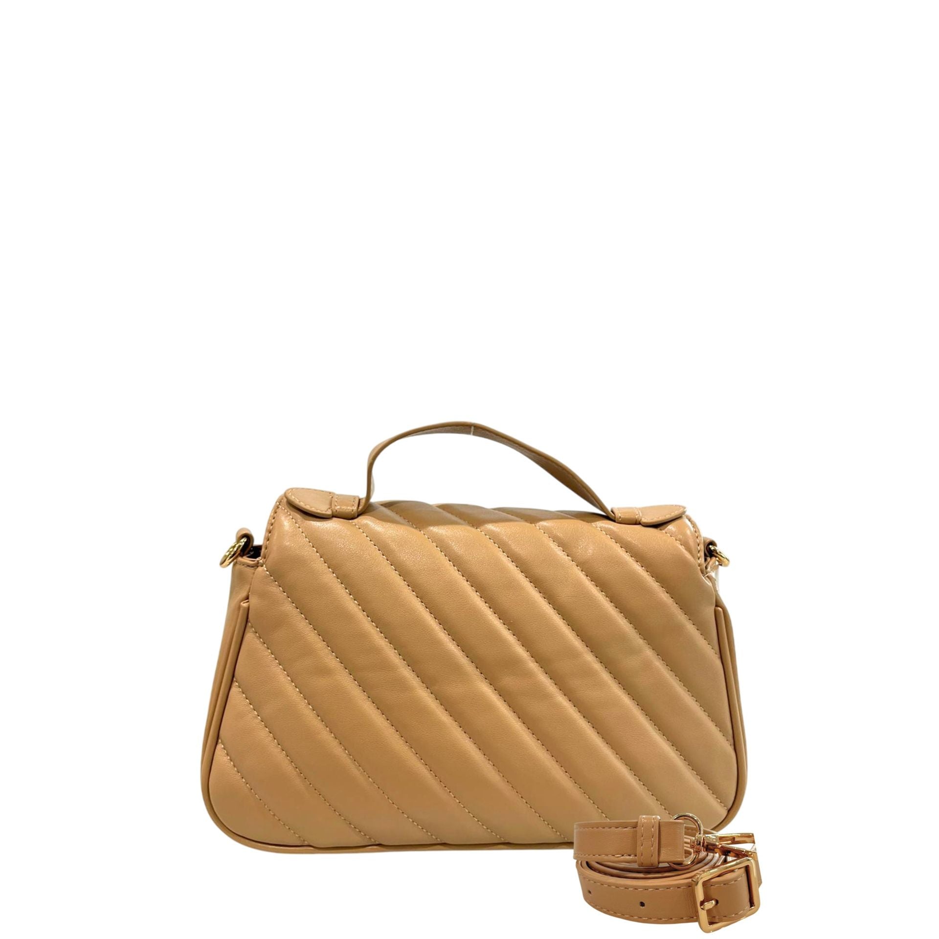 Cristinaeffe CF24FW026_TORTORA handbag by Jag Couture London - New York, showing taupe leather with silver hardware and structured design.