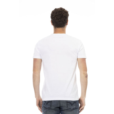 White Trussardi Action 2AT06_01 sneakers by Jag Couture London featuring a sleek design and white leather upper.