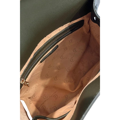 Cristinaeffe CF24FW027_VERDE handbag by Jag Couture London - New York, featuring green leather with gold-tone hardware and stylish design.