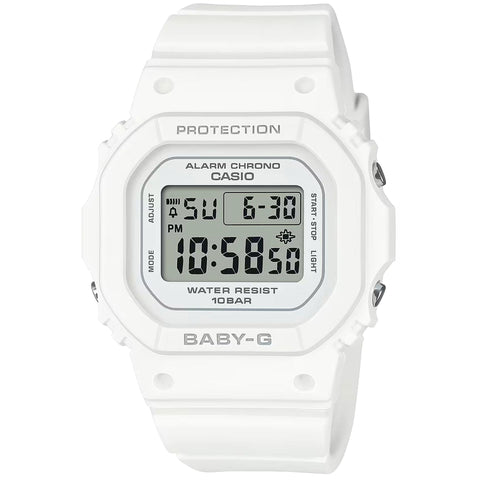 Casio X093_BGD-565U-7ER digital watch with gold-tone band, displayed on a white background, highlighting its stylish design.