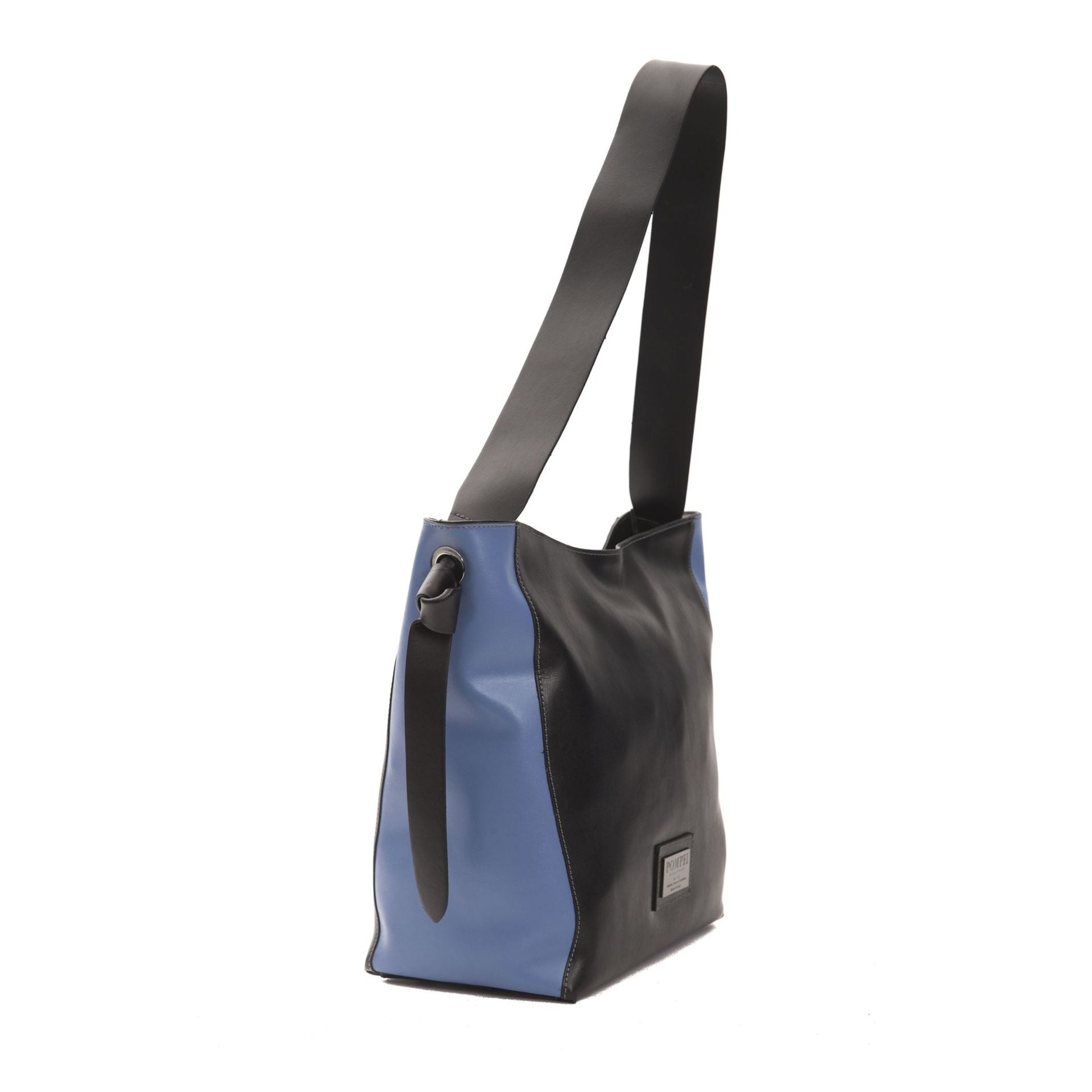 Jag Couture London - New York Pompei Donatella PE1091GIUDY_AvioNero purse with navy and beige color block design, leather and canvas materials