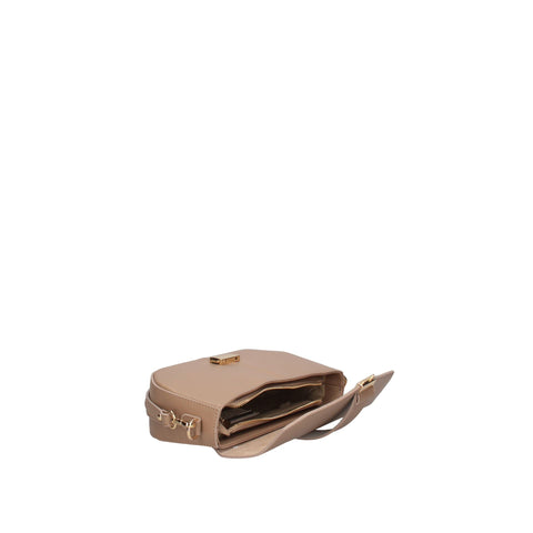 Roberta Rossi RR220722923FBG-L110 taupe handbag by Jag Couture London - New York with quilted leather and gold-tone hardware.