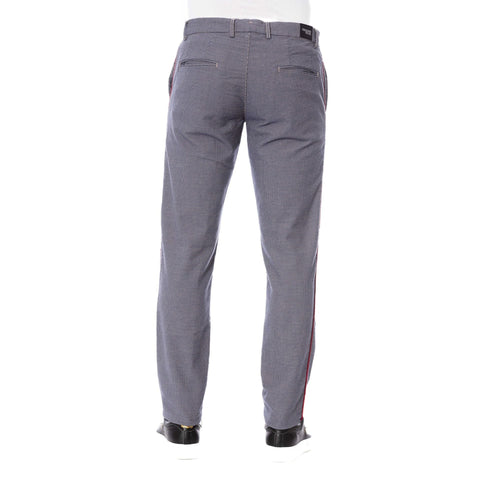 Trussardi Jeans in Safari color, men's casual denim pants, stylish and comfortable, displayed on a hanger.