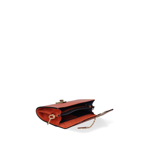 Viola Castellani VC220073423FBG-LU29_ARANCIO by Jag Couture London - New York, stylish orange handbag with textured leather details.