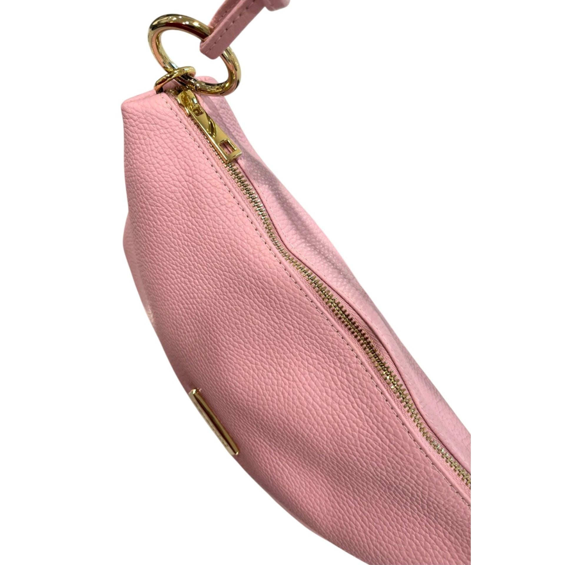 Pink Baldinini Trend AL3138_LUCCA handbag with gold hardware, featuring a sleek design and embossed logo, by Jag Couture London New York