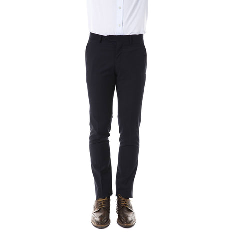 Jag Couture London - New York Uominitaliani PCU8E102_U770 men's stylish tailored suit, navy blue fabric, front view.
