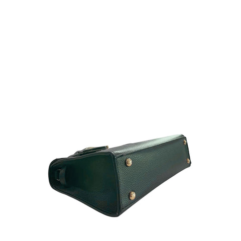 Cristinaeffe CF24FW024_VERDE handbag by Jag Couture London - New York, showing green leather exterior with gold hardware details.