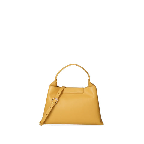 Light yellow Viola Castellani VC220722723FBG handbag by Jag Couture London featuring smooth leather and elegant design.