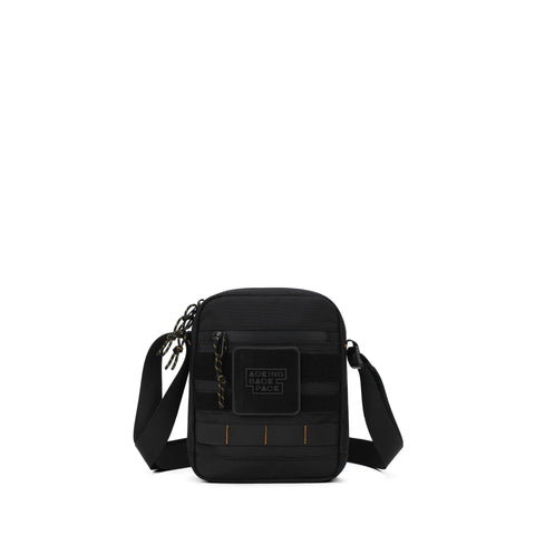 Aoking XK3056-BLACK handbag by Jag Couture London - New York, featuring sleek black leather with silver hardware and structured design.