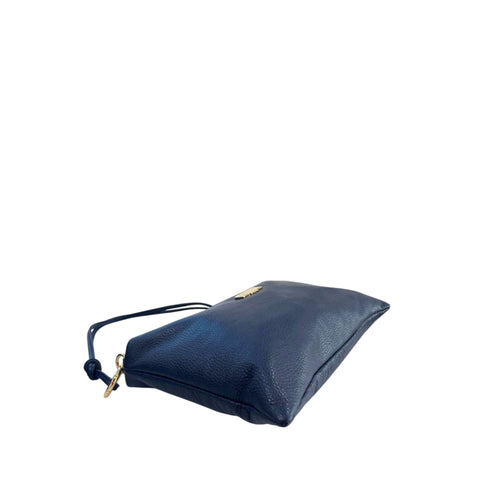 Baldinini Trend AL3138 Lucca navy leather sneakers with stylish design, showcased with laces and sleek sole detail.