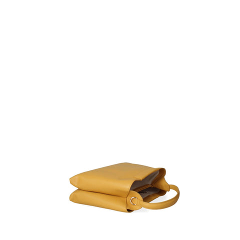 Light yellow Viola Castellani VC220722723FBG handbag by Jag Couture London featuring smooth leather and elegant design.