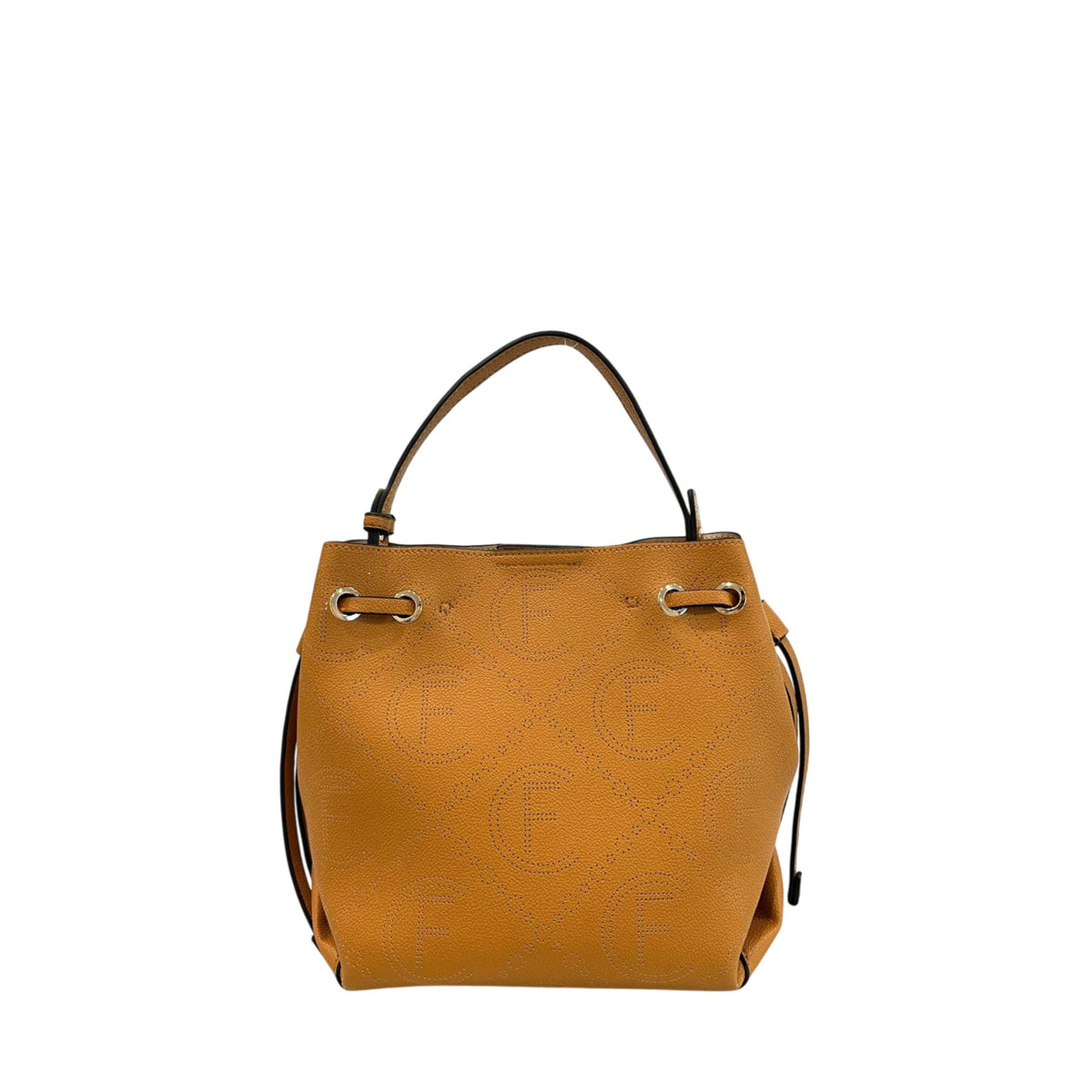 Cristinaeffe CF22720 Brown leather handbag by Jag Couture London - New York, featuring sleek design and gold-tone hardware.
