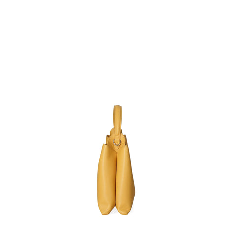 Light yellow Viola Castellani VC220722723FBG handbag by Jag Couture London - New York, featuring smooth leather and gold-tone hardware.