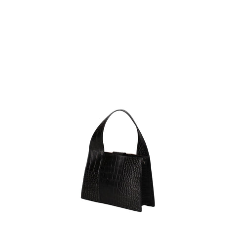 Roberta Rossi RR220722023FBG-C28 black fashion handbag by Jag Couture London - New York, with sleek leather design and silver hardware
