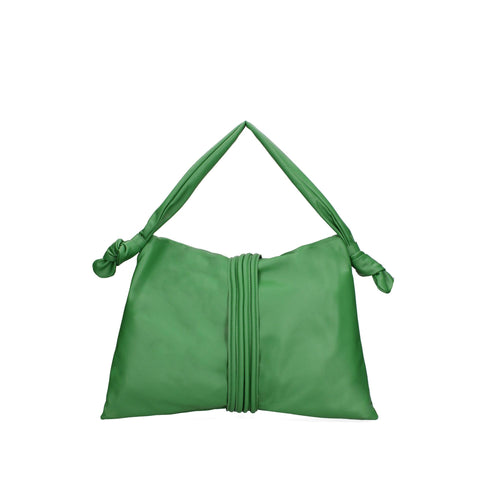 Jag Couture London New York Viola Castellani VC220717123FBG-S47 Verde Mela handbag with green leather and gold-tone hardware.