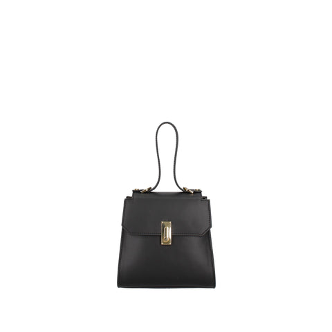 Black Viola Castellani VC220720423FBG-NERO handbag by Jag Couture London - New York, showing the textured leather surface and elegant design.