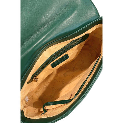 Cristinaeffe CF24FW025_VERDE bag by Jag Couture London-New York, featuring green leather with silver hardware and adjustable strap.