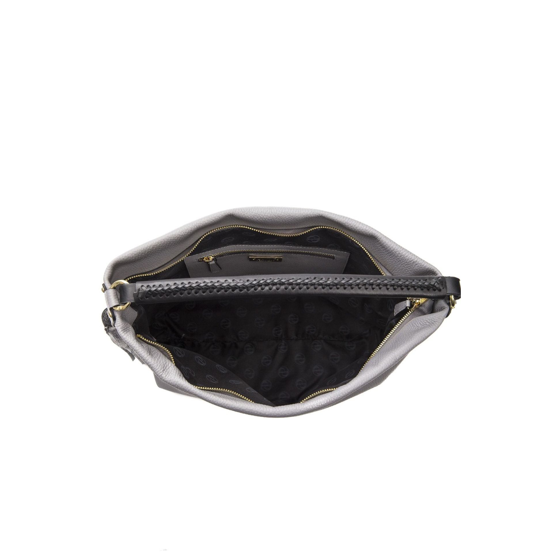 Jag Couture London Donatella FA6031RACHELE fog-colored handbag with sleek design and gold-tone hardware.