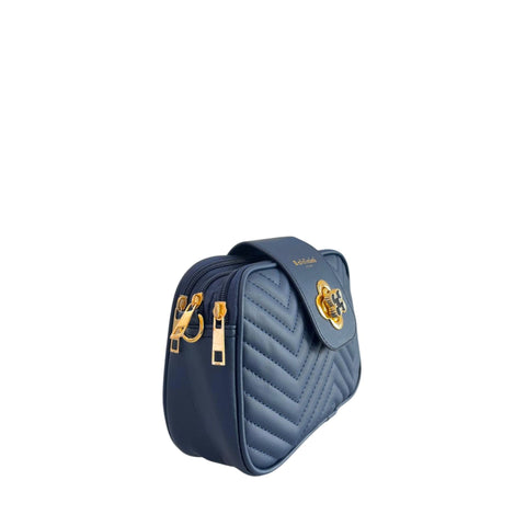 Baldinini Trend L24BAS1 Siena navy blue leather shoes with sleek design and tonal stitching for men.