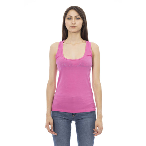 Just Cavalli beachwear D40151GRBC_FUCSIA swimwear featuring vibrant fuchsia fabric and stylish design, displayed on a model.