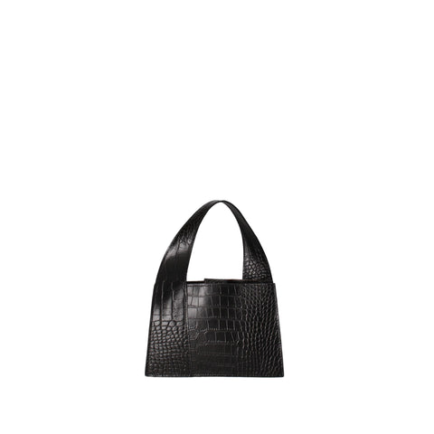 Roberta Rossi RR220722023FBG-C28 black leather handbag by Jag Couture London - New York with gold hardware and structured design