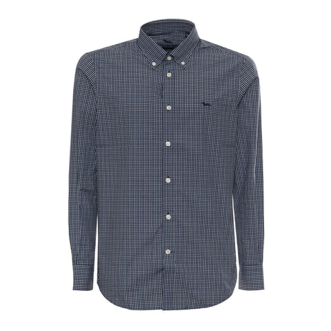 Harmont&Blaine men's casual shirt by Jag Couture London with floral pattern and button-up front, displayed on a hanger.