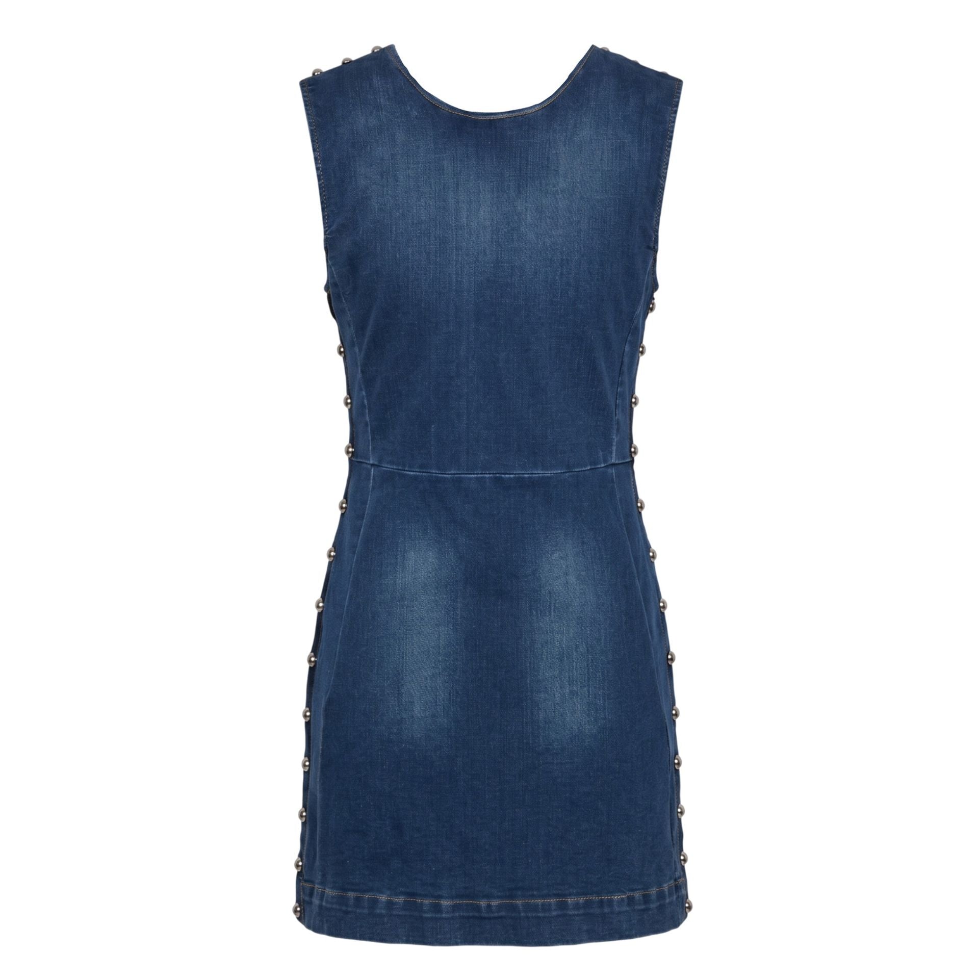 Blue Trussardi jeans with classic fit, displayed on a hanger, showcasing the denim fabric and stitching details.