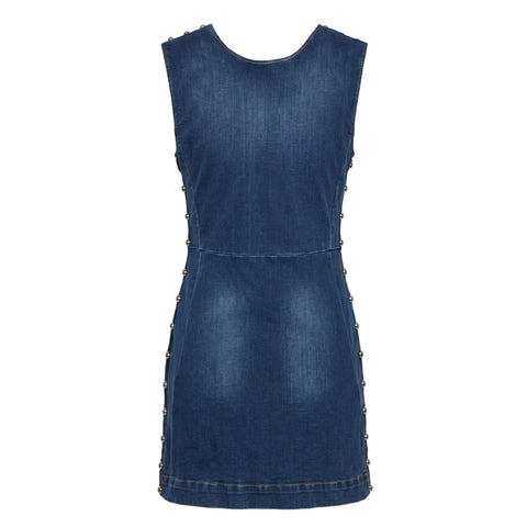 Blue Trussardi jeans with classic fit, displayed on a hanger, showcasing the denim fabric and stitching details.