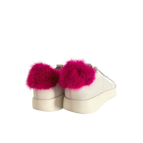 Santoni WBWI60769BIAXKAO_I20Bianco white leather sneaker by Jag Couture London New York, featuring sleek design and white laces.