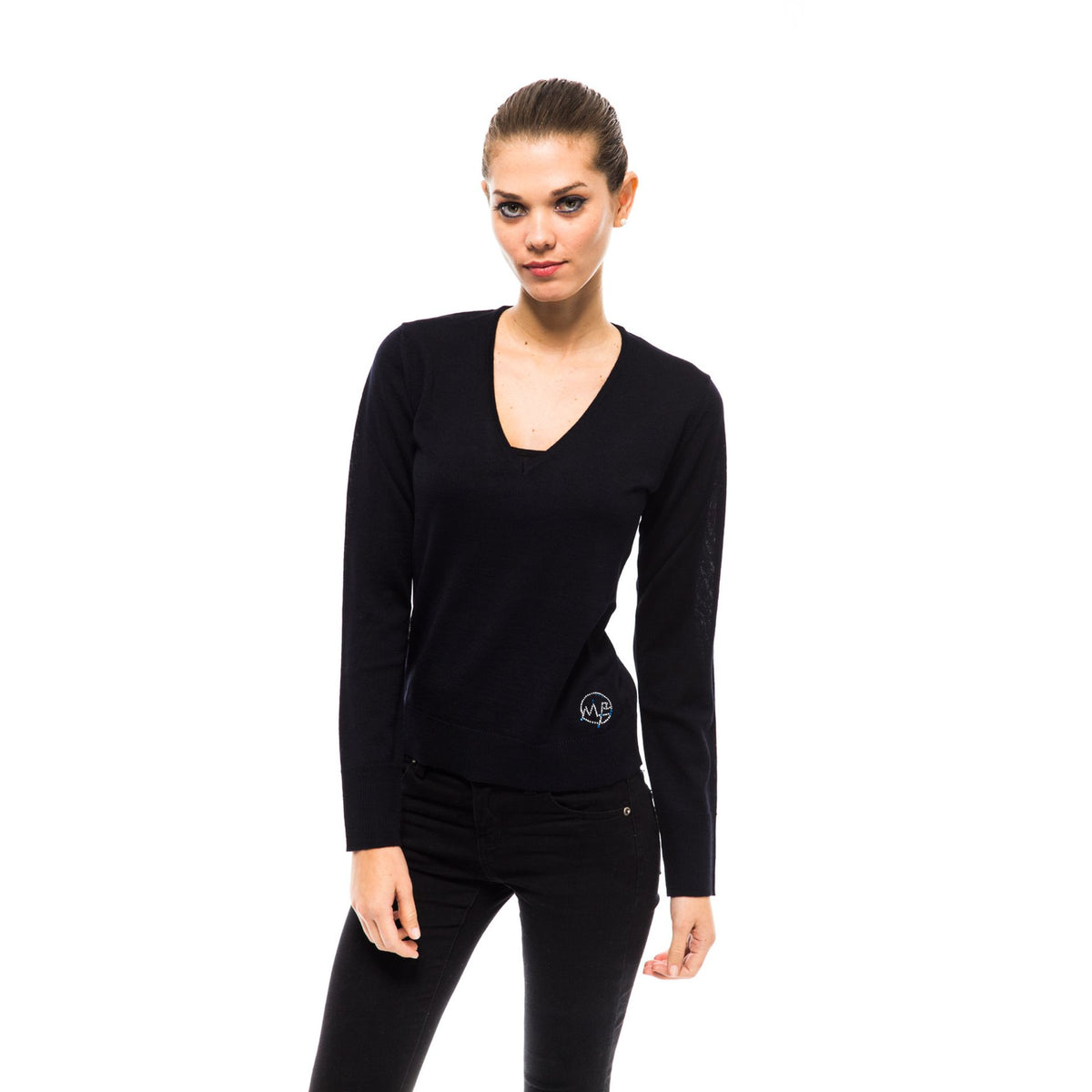 Jag Couture London - New York Montana Blu 89959903_699BLU fashion blouse with floral pattern and stylish design.