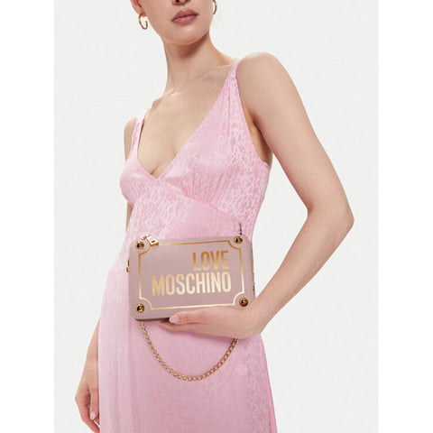 Love Moschino JC4353PP0IK1160A designer handbag in black leather with gold hardware, featuring a structured shape and top handle.